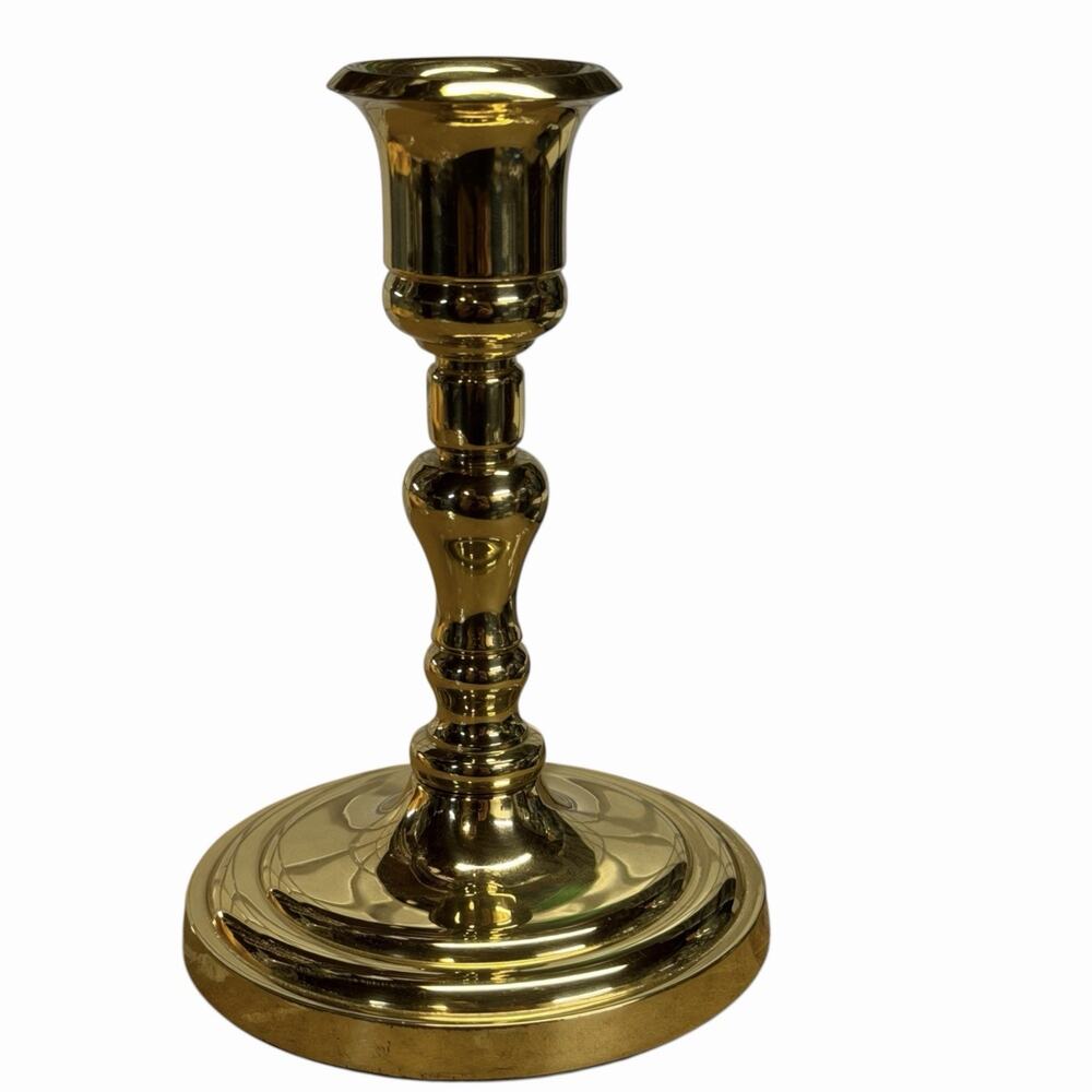 Vintage 1990s Partylite Brass Taper Candle Holder 5” Tall New Old Stock